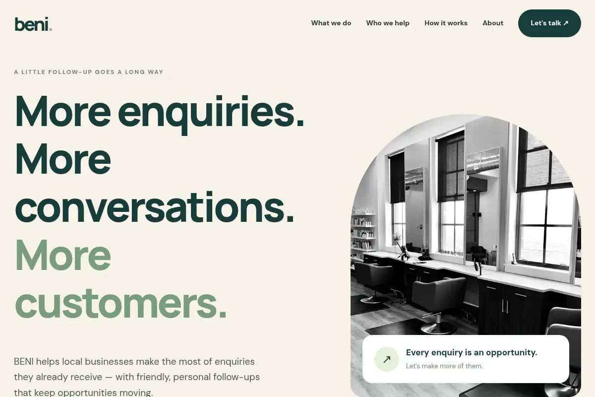Beni. — Product homepage