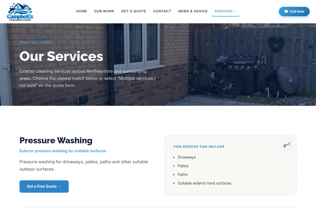Campbell’s Clear & Clean — Cleaning services