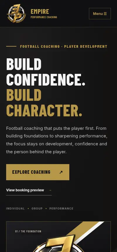 Empire Performance Coaching — Mobile homepage