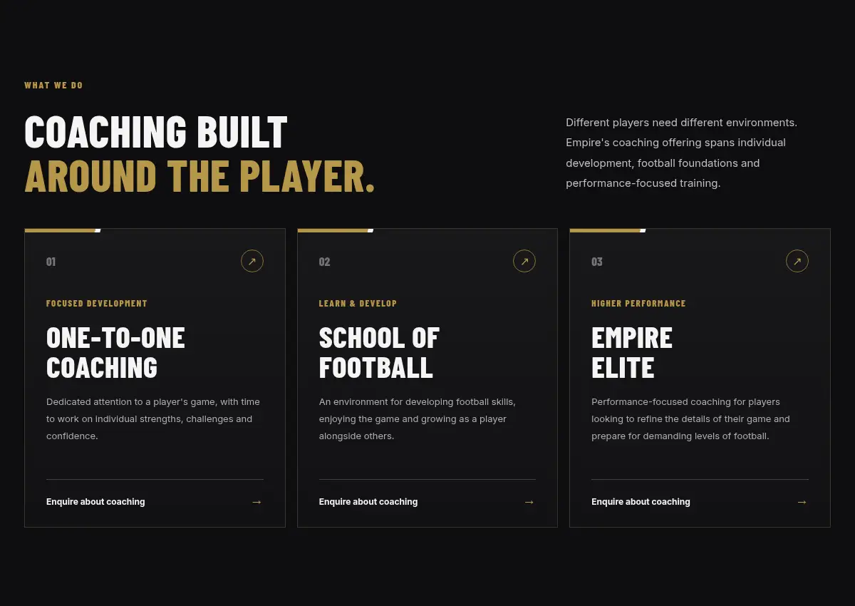 Empire Performance Coaching — Coaching programmes